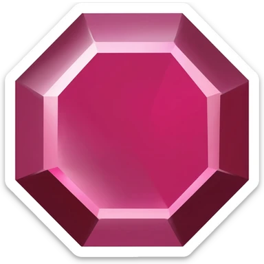 Simple elegant ruby gemstone 6 sided sticker