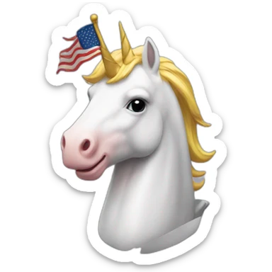 Donald trump with a flag licorn sticker