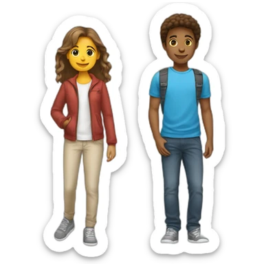 Un adolescent et une adolescente qui se tienne la main sticker