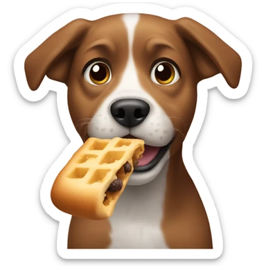 Dog eating sticker