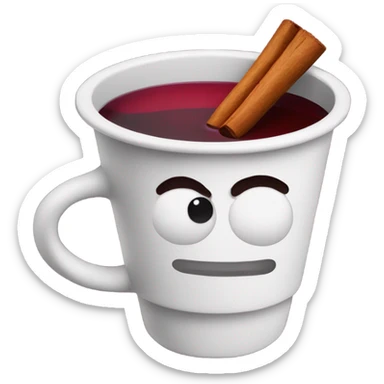 Mulled wine in a craft cup sticker