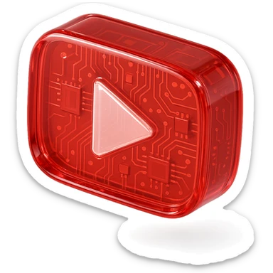 chess board of youtube play button, red YouTube play button, glossy circuit style sticker