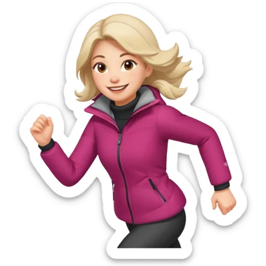 Woman running winter sticker