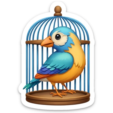  bird in cage sticker