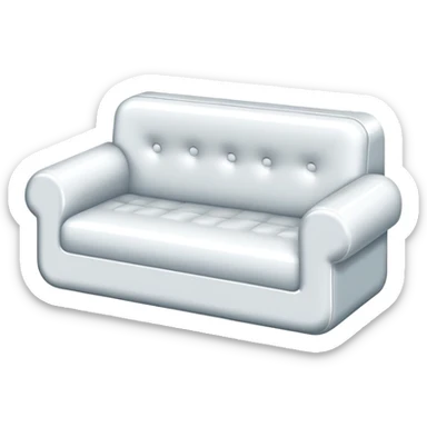 sofa foam block, rounded edges, shiny highlights sticker