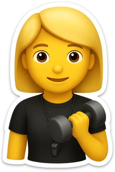 emoji 3d stile iphone che rappresenta una personal trainer bionda donna 3d sticker