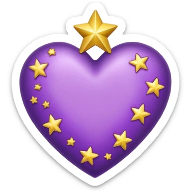 Purple Heart with stars sticker