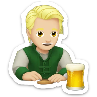 Draco Malfoy qui bois une bière sticker