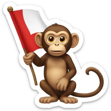 Monkey with Turkey Flag sticker