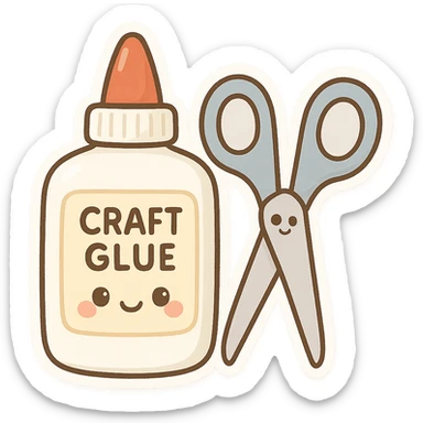 craft glue and scissors sticker