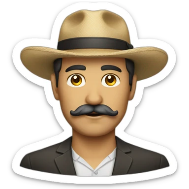 Middle aged Colombian man with mustache sticker