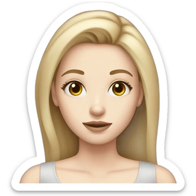 dark blonde girl with grey eyes and pale skin sticker