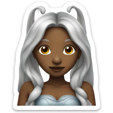 a black female fairy with long hair  sticker