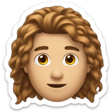 Male Long Brown Haie emoji sticker