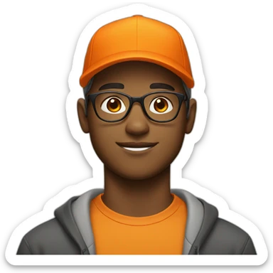 young white man in glasses with an orange cap sticker