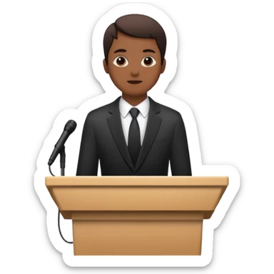 person silhouette speaking from a podium sticker
