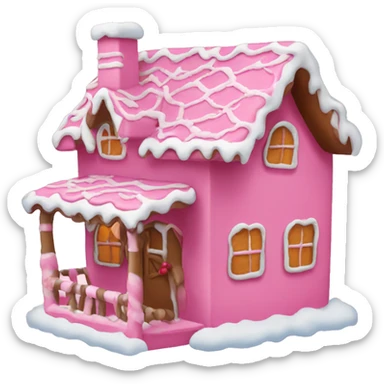 A pink gingerbread house sticker