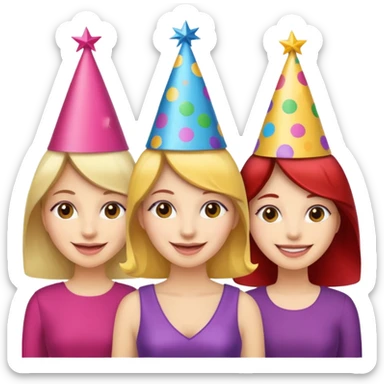 parti şapkalı kadınlar sticker