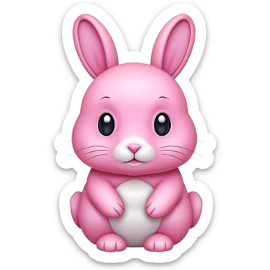 Pink rabbit sticker