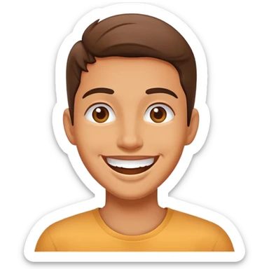 happy mood face with a big smile sticker