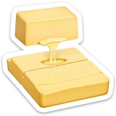 stick of butter with a small piece cut off sticker