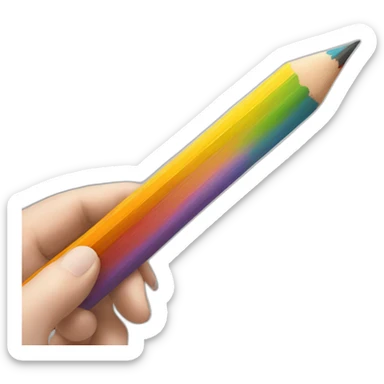 pencil painting a rainbow sticker
