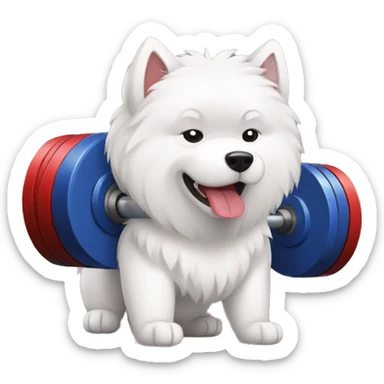 samoyed powerlifting  sticker