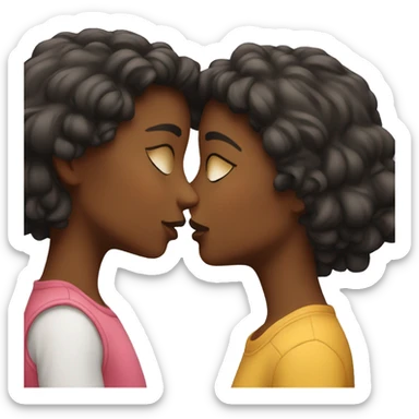 2 girls kissing each other  sticker