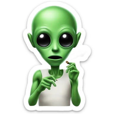 alien smoking joint sticker