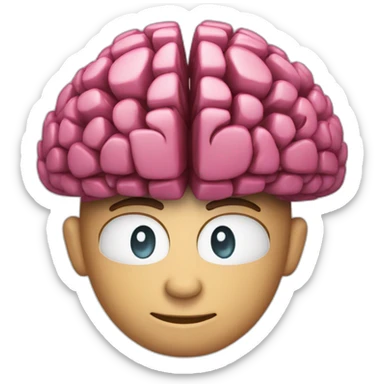 cerebro con aparatos de estudio sticker