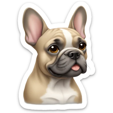 Gray and tan French bulldog sticker