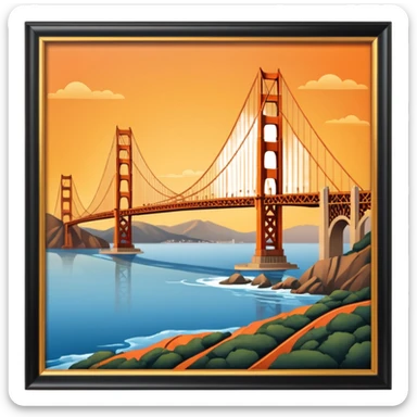 Golden Gate Bridge 🌉 in frame sticker