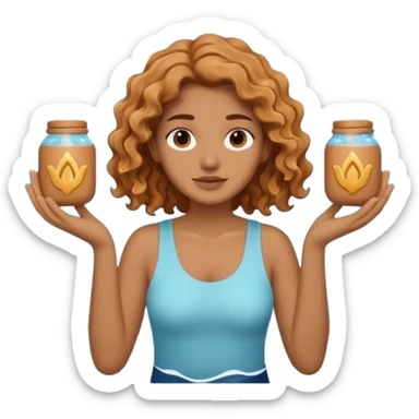 Water bearer holding do jars and spiking water inspired by aquarius sign sticker