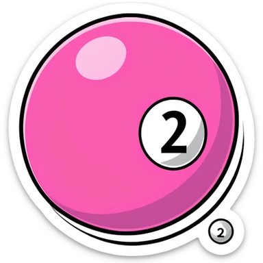pink billiard ball with the number 23 sticker