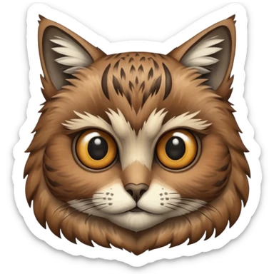 Hibou avec une tête de chat sticker