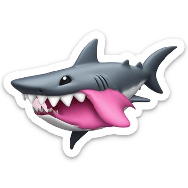 Pink backpavk with shark smile on Bolton  sticker