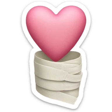 Pink heart with bandages  sticker