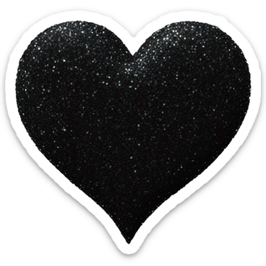 Black glittery heart  sticker