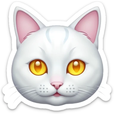 white cat luminous sticker