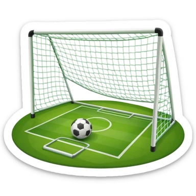 Haz una porteria de futbol y rodea con el poste sticker