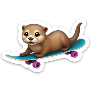otter with blond hair on skateboard sticker