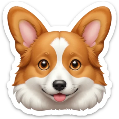 Corgi with butterfly on nose sticker