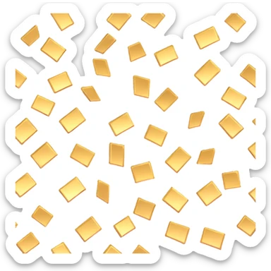 Shiny gold metallic foil reflecting light with sparkles sticker