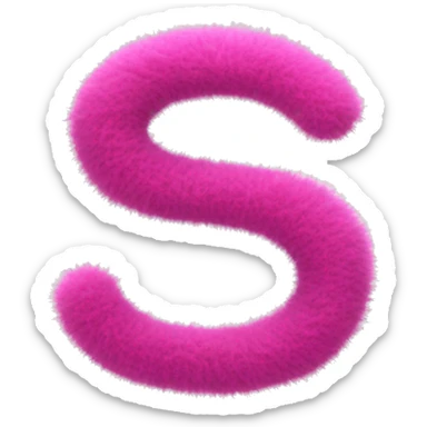 Pink fuzzy Letter S sticker
