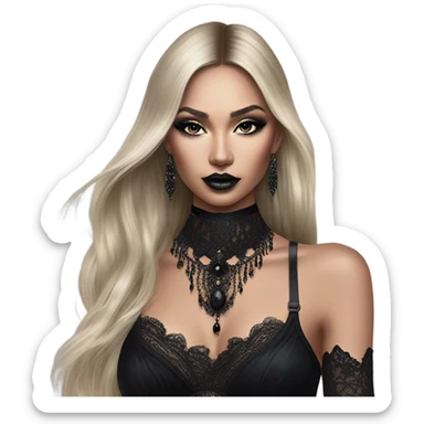 Hyper Realistic Goth victoria secret model sticker