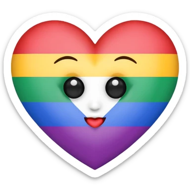 Heart eye emoji with pride flags instead of the hearts sticker