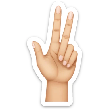 Hand raising 3 fingers (thumb and pinky are down) sticker