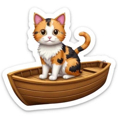 Cat standing on a boat sticker