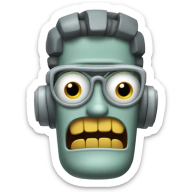 Bender from futurama, as a fast food manager sticker