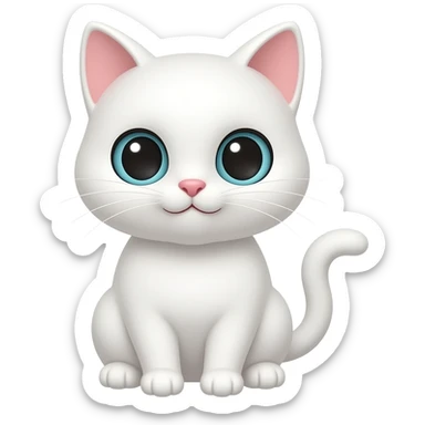 Cute white girl cat  sticker
